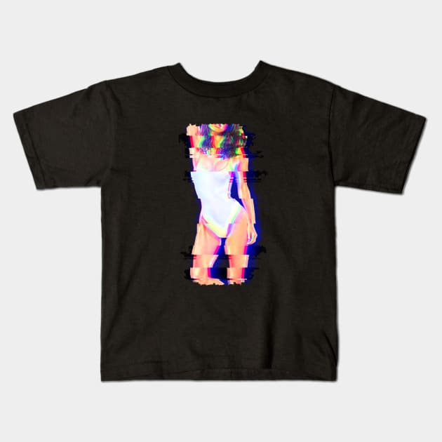 RETRO GLITCH GIRL #4 Kids T-Shirt by RickTurner